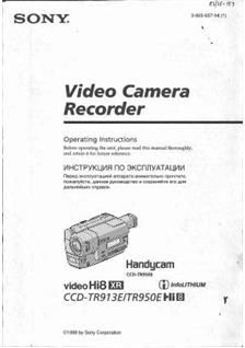 Sony CCD TR 913 E manual. Camera Instructions.